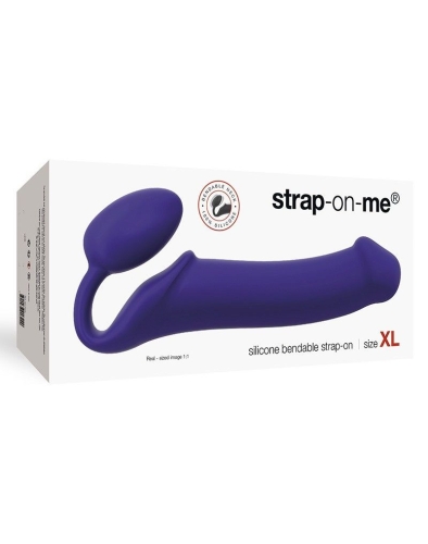 Страпон силиконовый гибкий безременой со стимуляцией клитора и точки G Strap-On-Me Violet XL - 3