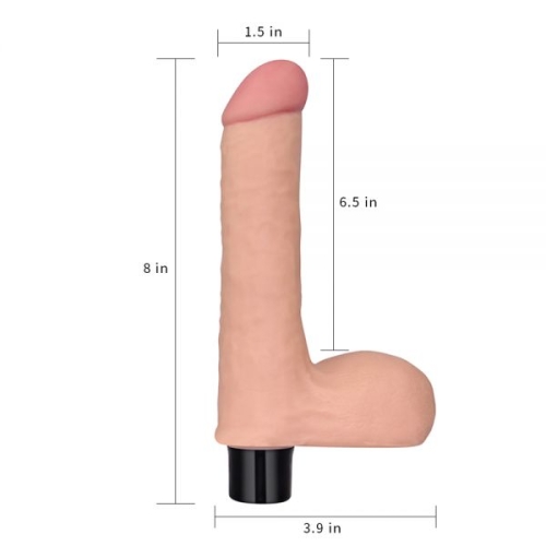 Вібратор реалістичний гелевий тілесного кольору Lovetoy Real Softee Flash - 5