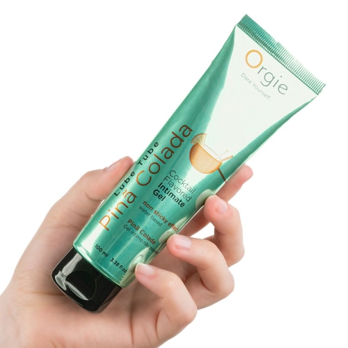Оральный лубрикант со вкусом коктейля Пина Колада на водной основе Orgie Lube Tube Pina Colada 100 мл - 4