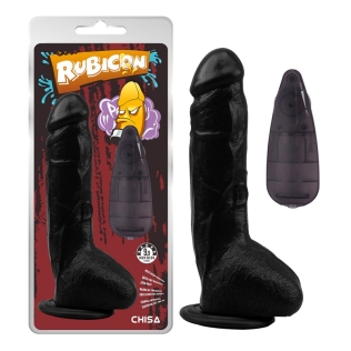 Вибратор реалистичный на присоске с пультом ДУ черного цвета Chisa Vibrating Dick