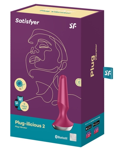 Анальна вібропробка Червона Satisfyer Plug-ilicious 2 Berry - 5