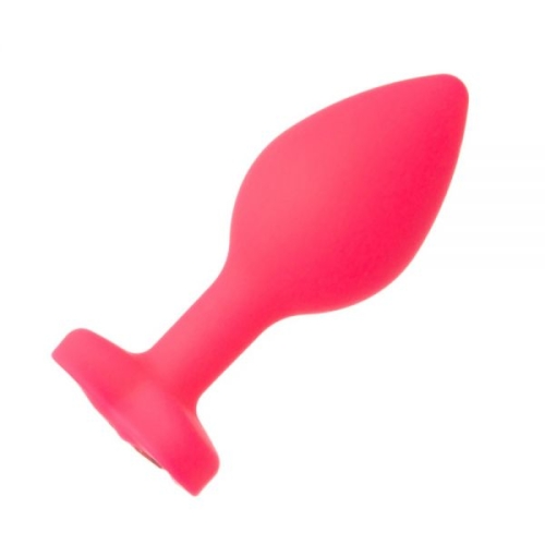 Анальна рожева пробочка з кристалом Pink Silicone Heart Light Pink S - 2