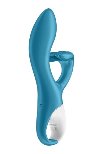 Вибратор с отростком для клитора синего цвета Satisfyer Embrace me Turquoise - 4