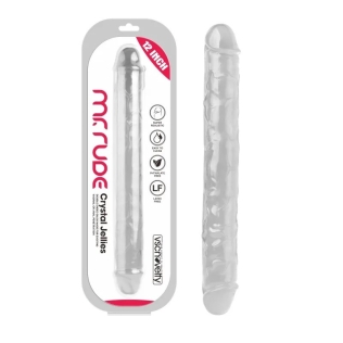Фаллоимитатор реалистичный двойной Mr. Rude Crystal Jellies Realistic Double-ended Dildo прозрачный