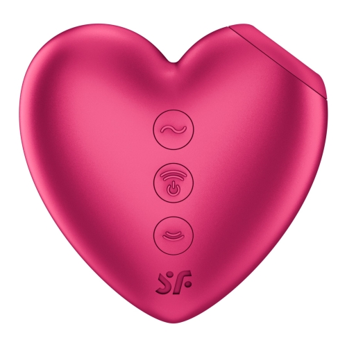 Вакуумный стимулятор-сердечко с вибрацией красный Satisfyer Cutie Heart Battery Series - 3
