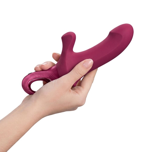 Пульсатор для точки G с отростком для клитора бордового цвета Fun Factory Bi Stronic Curve - 8