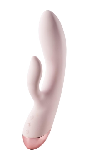 Вібратор із відростком для клітора тілесного кольору Dream Toys VIVRE DUO VIBE COCO - 1