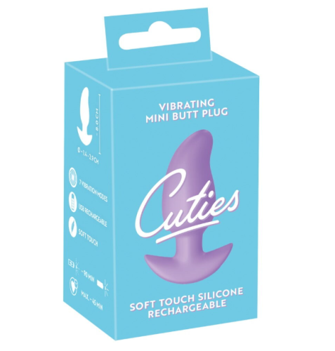 Анальна фіолетова вібропробка Soft Silicone Vibrating Mini Butt Plug - 1