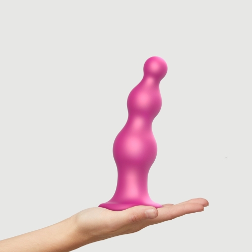 Насадка для страпона Strap-On-Me Dildo Plug Beads Framboise Metallic XXL - 2