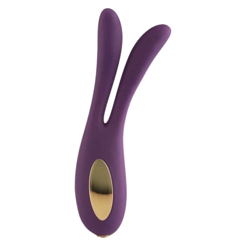 Вибратор с ушками с цветной LED подсветкой фиолетовый ToyJoy Lovelight Flare Bunny - 1