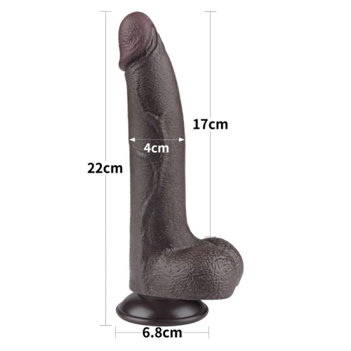 Фалоімітаор на присосці коричневий Sliding Skin Dual Layer Dong 8.5 - 2