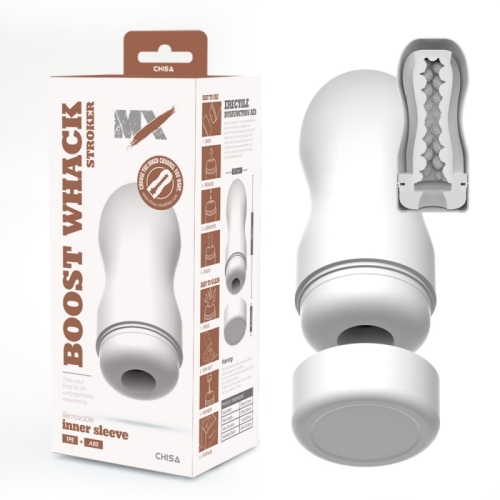 Мастурбатор для чоловіків білого кольору Chisa Boost whack stroker - 1