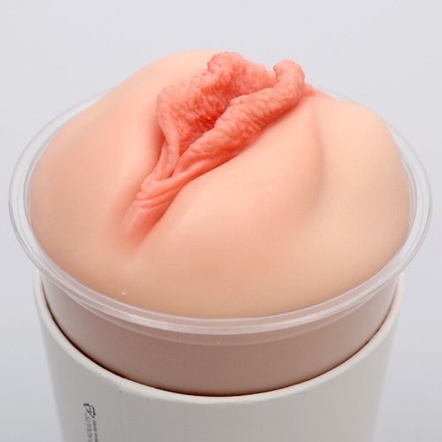 Мастурбатор-вагина наскрізний у колбі тілесний Naked Factory Cup Sleeve V-3 - 4