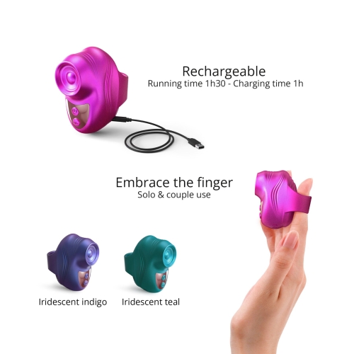 Вібратор для клітора рожевого кольору Love To Love Kisscool Iridescent Berry - 3