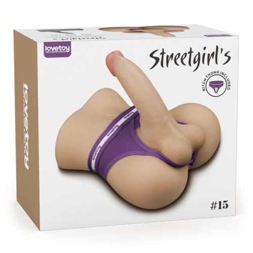 Мастурбатор полуторс с трусиками Анус с членом телесного цвета Lovetoy Streetgirls #15 with Bendable Dildo - 1