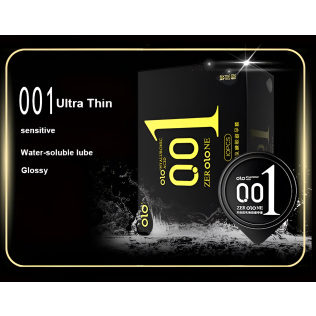 Ультратонкие презервативы с гиалуроновой кислотой OLO ZERO ONE Black 10 штук