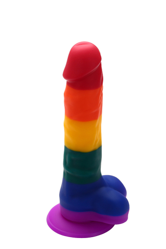 Райдужний фалоімітатор реалістичний на присоску COLOURFUL LOVE DILDO - 4