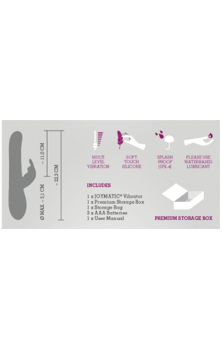 Вибратор - кролик с отростком для клитора темно розовый The intelligent Rabbit Vibrator - 5