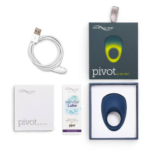 Эрекционное смарт виброкольцо синего цвета We Vibe Pivot - 14