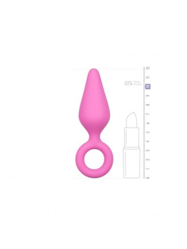 Анальная пробка со стоппером кольцом силиконовая розовая EasyToys - 4