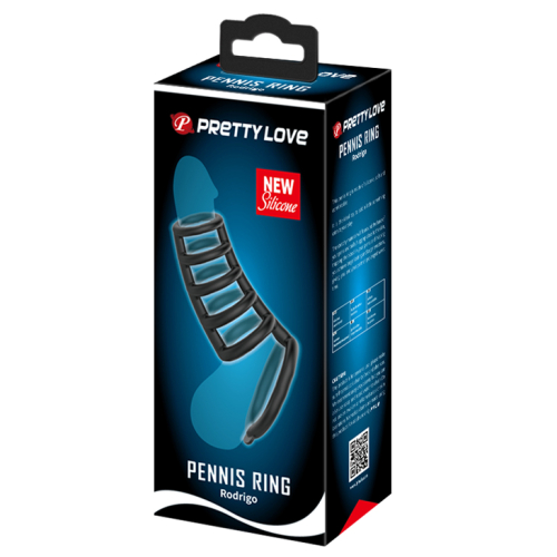 Силиконовая насадка на пенис чёрная LYBAILE PRETTY LOVE Rodrigo - 10