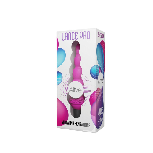 Анальний вібратор кулястий рожевого кольору Alive Lance Pro - 4