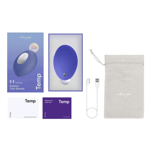 Вібратор для стимуляції клітора із підігрівом синій We-Vibe Temp Lavender Blue - 10