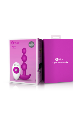 Анальна пробка з пультом 2 двигуна B-Vibe для інтимних ігор колір фуксія - 9