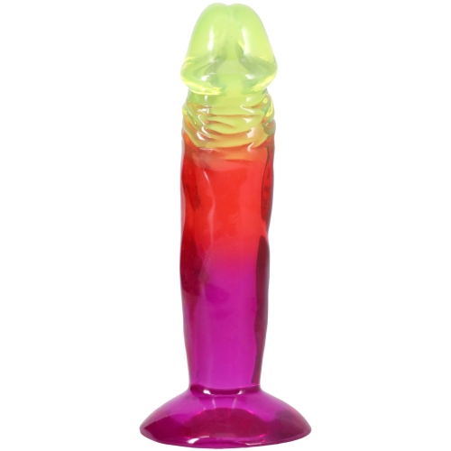 Фалоімітатор реалістичний на присосці райдужний Doc Johnson Crystal Jellies - 6.5 - 3