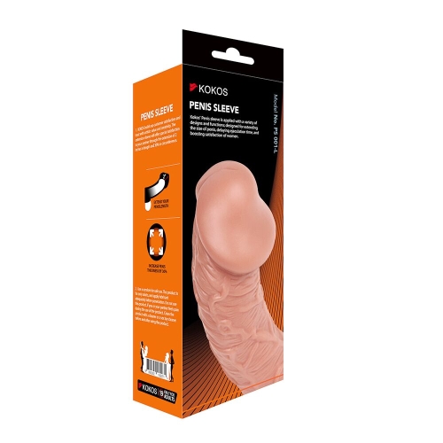 Насадка на член реалістична тілесного кольору Kokos Penis Sleeve PS 001 розмір L - 3