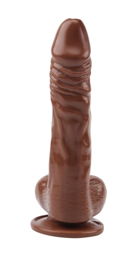Реалістичний вібратор на присоску коричневий GHISA JAMES DEEN 8.5 Vibrating Dildo - 5