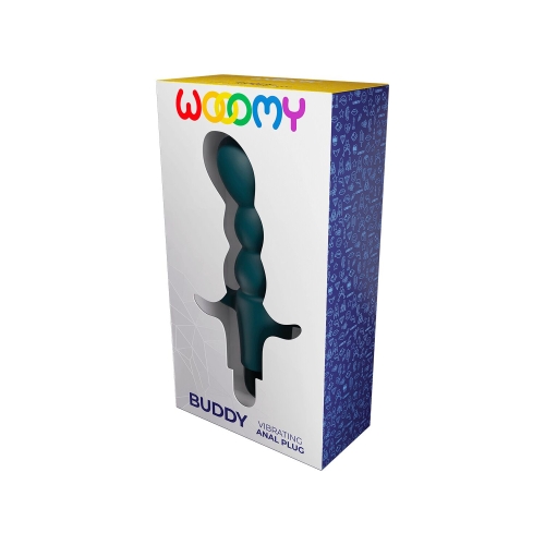Анальний вібратор рельєфний зеленого кольору Wooomy Buddy - 5