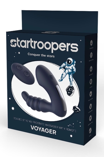 Вибромассажер простаты ребристый с пультом управления черного цвета Dream Toys Star Troopers Voyager - 4