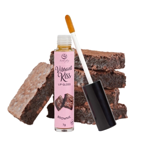 Блиск для губ з ефектом вібрації та смаком брауні Secret Play Vibrant Kiss - 2