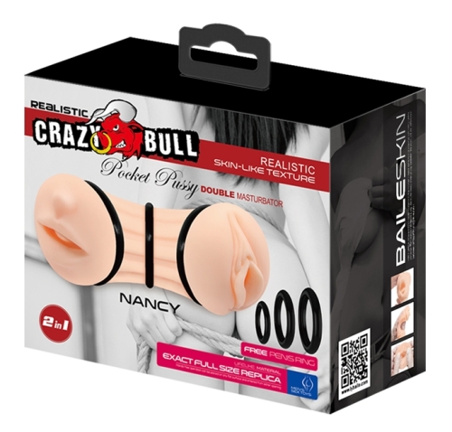 Мастурбатор ротик вагина с двумя входами Crazy Bull NANCY - 8