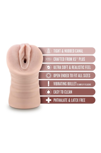 Мастурбатор вагина с вибропулей бежевая Blush Enlust Ayumi длина 120 мм - 5