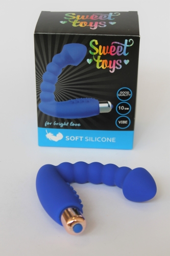 Анальный вибратор со стимуляцией клитора SWEET TOYS синий L рабочей части 10 см D 19x30 см - 5