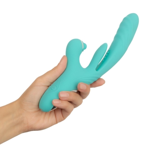 Вібратор кролик для точки G та клітора зелений Good Vibes Only Lisa Thrusting Rabbit Vibrator with G-Spot - 7