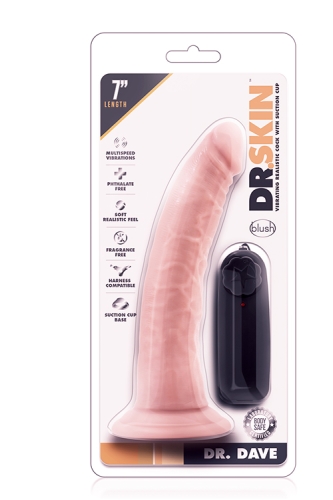 Вібратор реалістичний із присоскою тілесного кольору з пультом ДК Blush Dr Skin Dildo - 2
