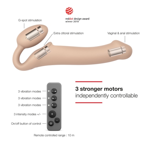 Безремневий страпон Strap-On-Me VIBRATING Flesh m тілесний - 2