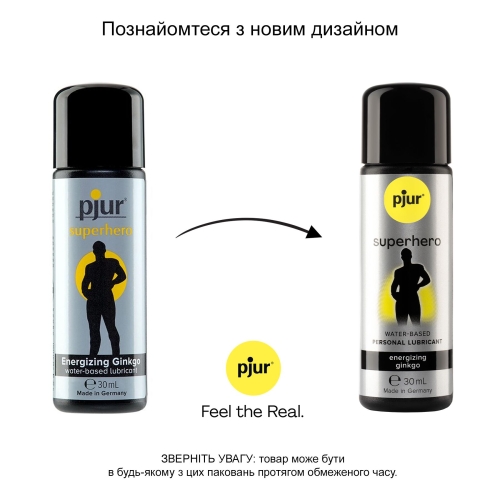 Стимулирующий эрекцию лубрикант-пролонгатор на водной основе pjur Superhero glide 30 мл для мужчин (Пьюр, Пджюр) - 3