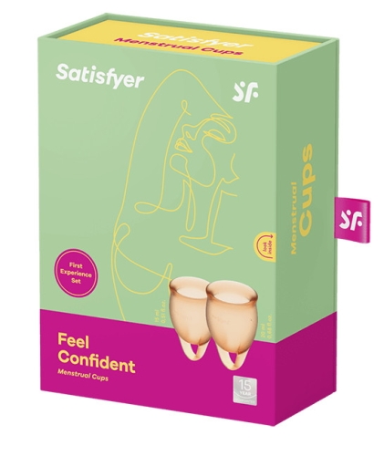 Менструальні чаші силіконові Satisfyer Сатісфаер Feel Confident помаранчеві - 2