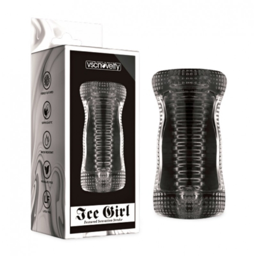 Мастурбатор реалистичнй прозрачного цвета Ice Girl Textured Sensation Stroker - 1