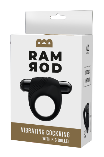 Ерекційне віброкільце чорного кольору Dream Toys Ramrod Vibrating Cockring With Big Bullet Black - 8
