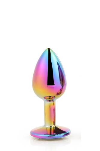 Анальна пробка райдужна з райдужним каменем 7,1 х 2,7 см Dream Toys Gleming Love - 3