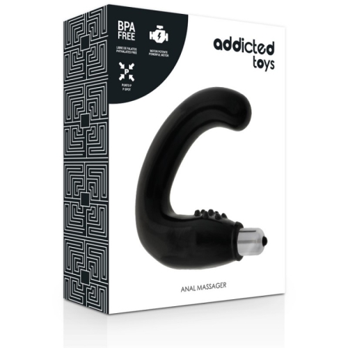 Вибромассажер простаты для мужчин силикон черного цвета Addicted Toys Anal Massager Black - 3
