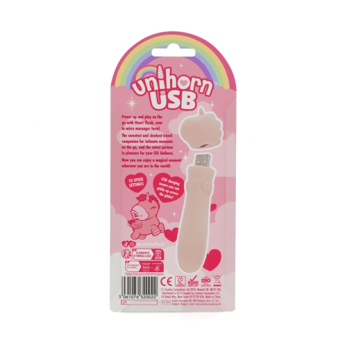 Віброкулька одноріжка для клітора тілесного кольору Unihorn USB Bullet Heart Throb - 5
