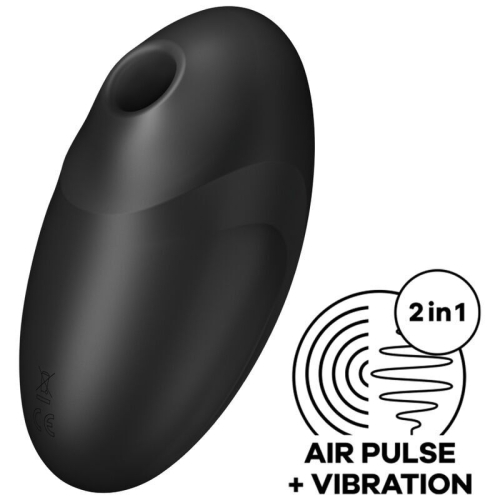 Вібратор із вакуумною стимуляцією клітора чорного кольору Satisfyer Vulva Lover 3 - 1