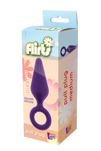 Анальная пробка с кольцом фиолетового цвета Dream Toys FLIRTS PULL PLUG - 2