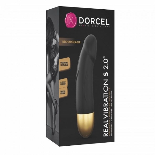 Вибратор для точки G водостойкий черный Dorcel Real Vibration S Gold - 4